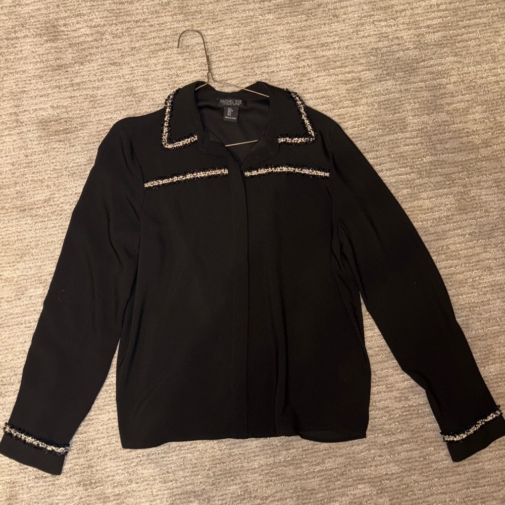 Black Blazer with White Piping